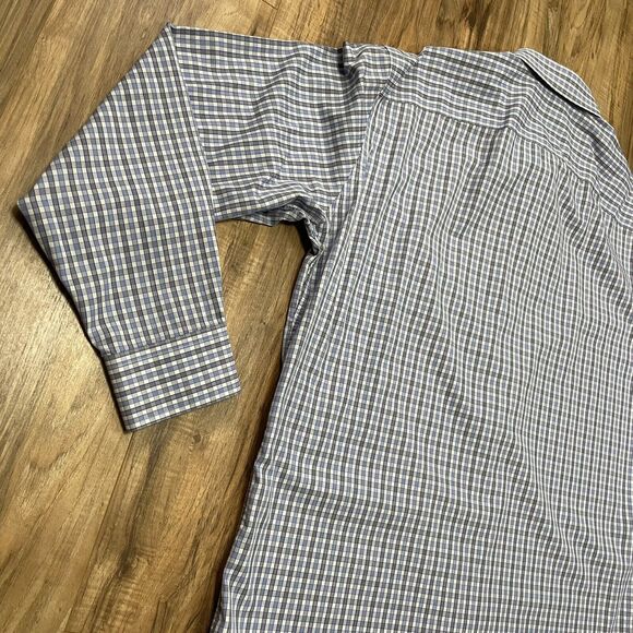 UnTuckit Mens XXXL Wrinkle Free Long Sleeve Blue Plaid Shirt - READ DESCRIPTION - Picture 10 of 11